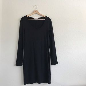 James Perse Black Cotton Knit Dress Size 2